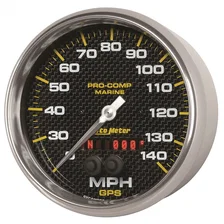 GAUGE; SPEEDOMETER; 5in.; 140MPH; GPS; MARINE CARBON FIBER image 2
