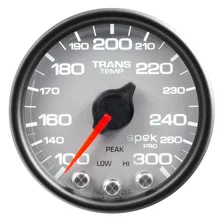 GAUGE; TRANS TEMP; 2 1/16in.; 300deg.F; STEPPER MOTOR W/PK/WRN; SLVR/BLK; SPEK-P image 2