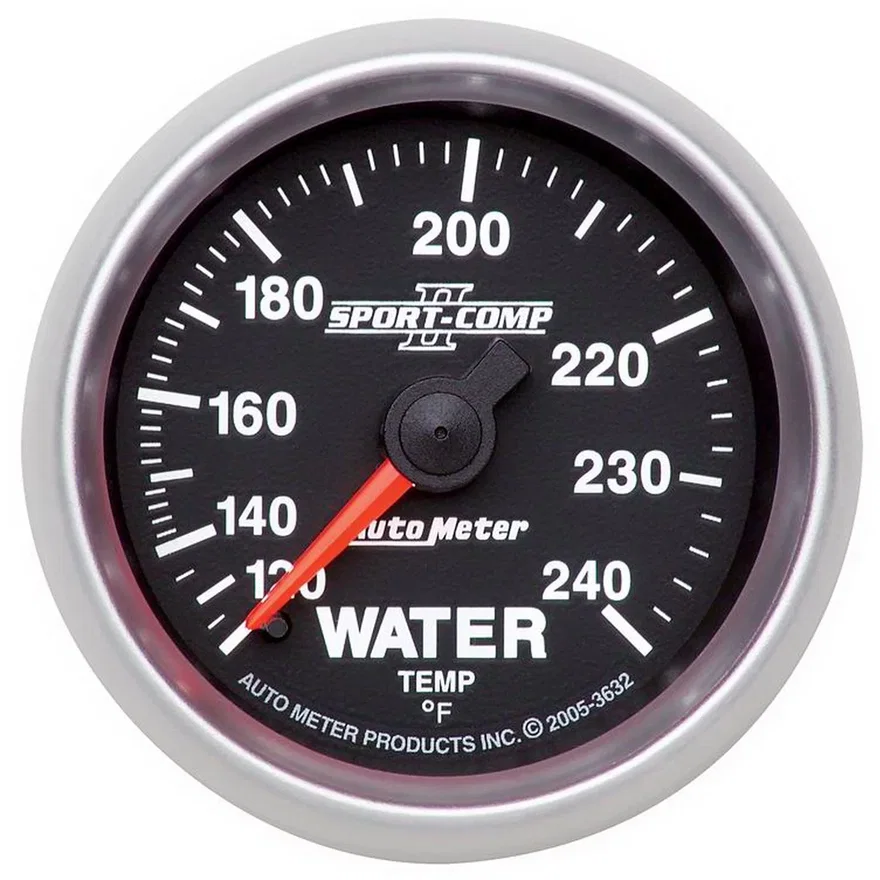 GAUGE; WATER TEMP; 2 1/16in.; 120-240deg.F; MECHANICAL; SPORT-COMP II