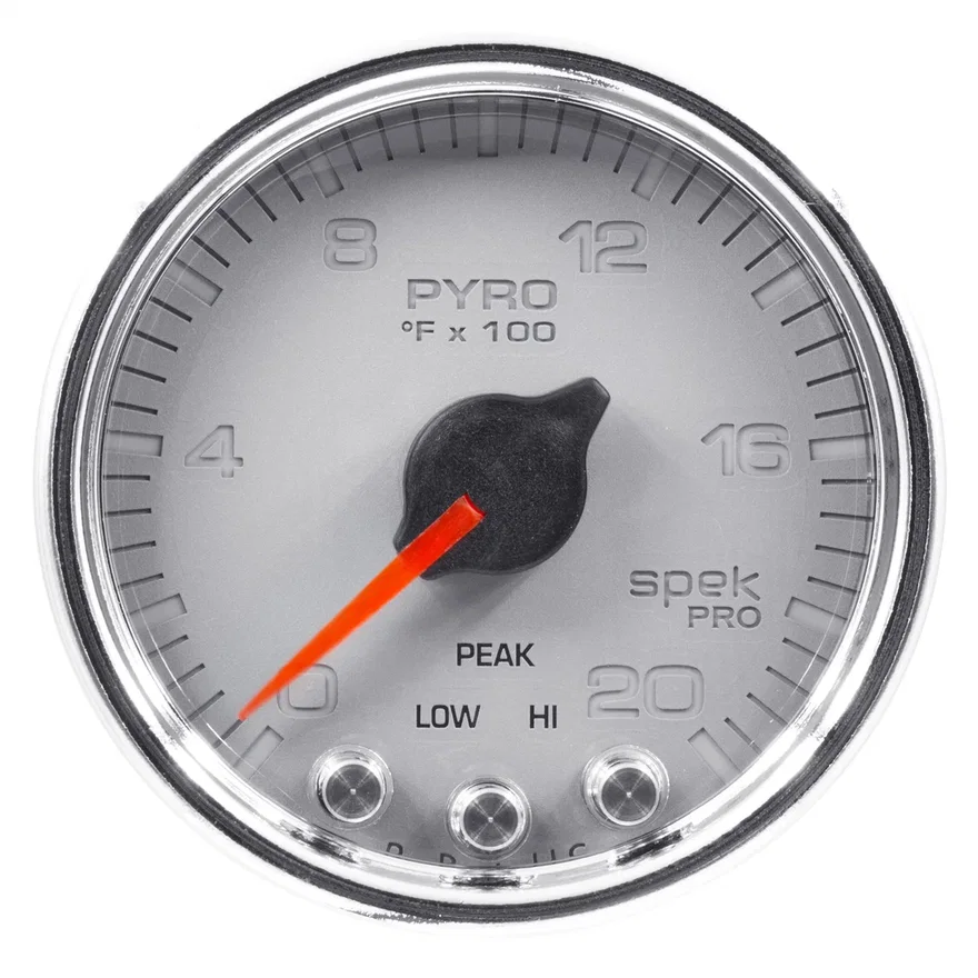 GAUGE; PYRO. (EGT); 2 1/16in.; 2000deg.F; STEPPER MOTOR W/PEAK/WRN; SLVR/CHRM; S