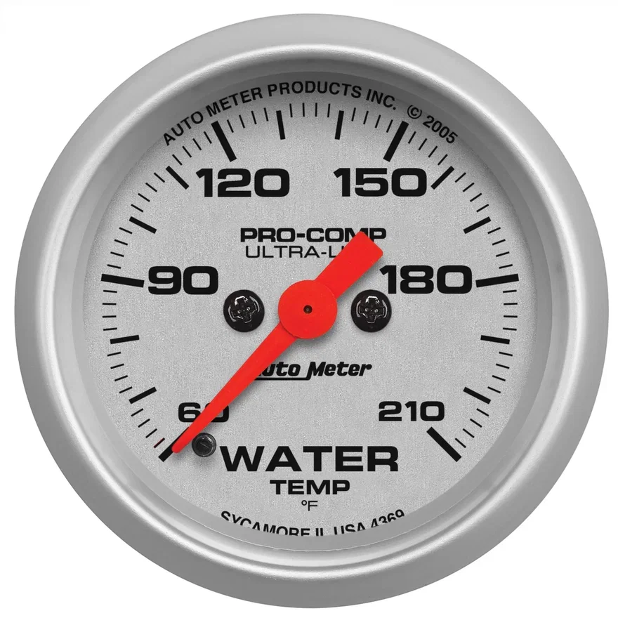 GAUGE; LOW WATER TEMP; 2 1/16in.; 60-210deg.F; DIGITAL STEPPER MOTOR; ULTRA-LITE