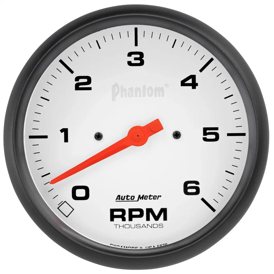 GAUGE; TACHOMETER; 5in.; 6K RPM; IN-DASH; PHANTOM