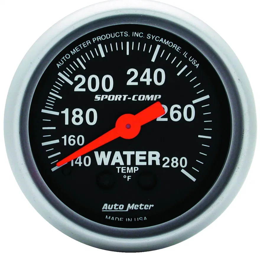 GAUGE; WATER TEMP; 2 1/16in.; 140-280deg.F; MECHANICAL; SPORT-COMP
