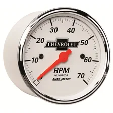GAUGE; TACHOMETER; 3 1/8in.; 7K RPM; IN-DASH; CHEVROLET HERITAGE BOWTIE image 3