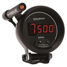 GAUGE; TACH; 3 3/4in.; 10K RPM; PEDESTAL W/QUICK-LITE; DIGITAL; BLK W/RED LED image 3