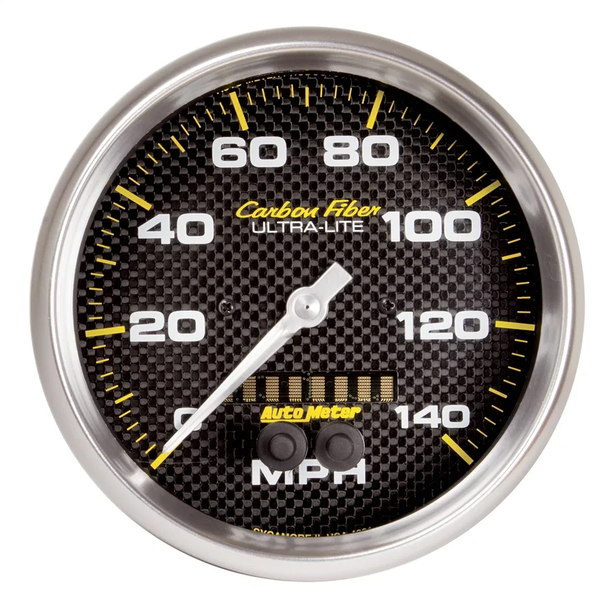 GAUGE; SPEEDOMETER; 5in.; 140MPH; GPS; CARBON FIBER
