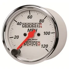 GAUGE; SPEEDOMETER; 3 1/8in.; 120MPH; MECHANICAL; ARCTIC WHITE image 2