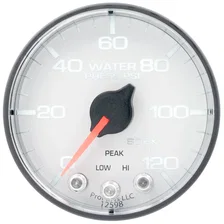 GAUGE; WATER PRESS; 2 1/16in.; 120PSI; STEPPER MOTOR W/PEAK/WARN; WHT/BLK; SPEK image 2