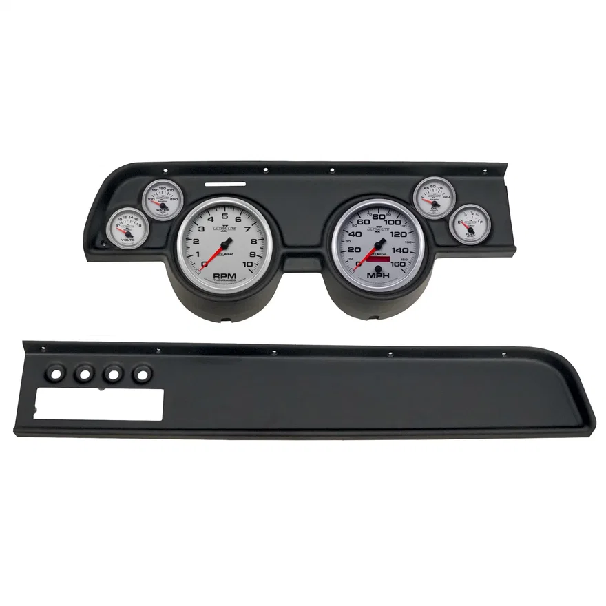 DIRECT FIT DASH KIT; (5in. X2; 2 1/16in. X4); MERC COUGAR AC 67-68; ULTRA-LITE I