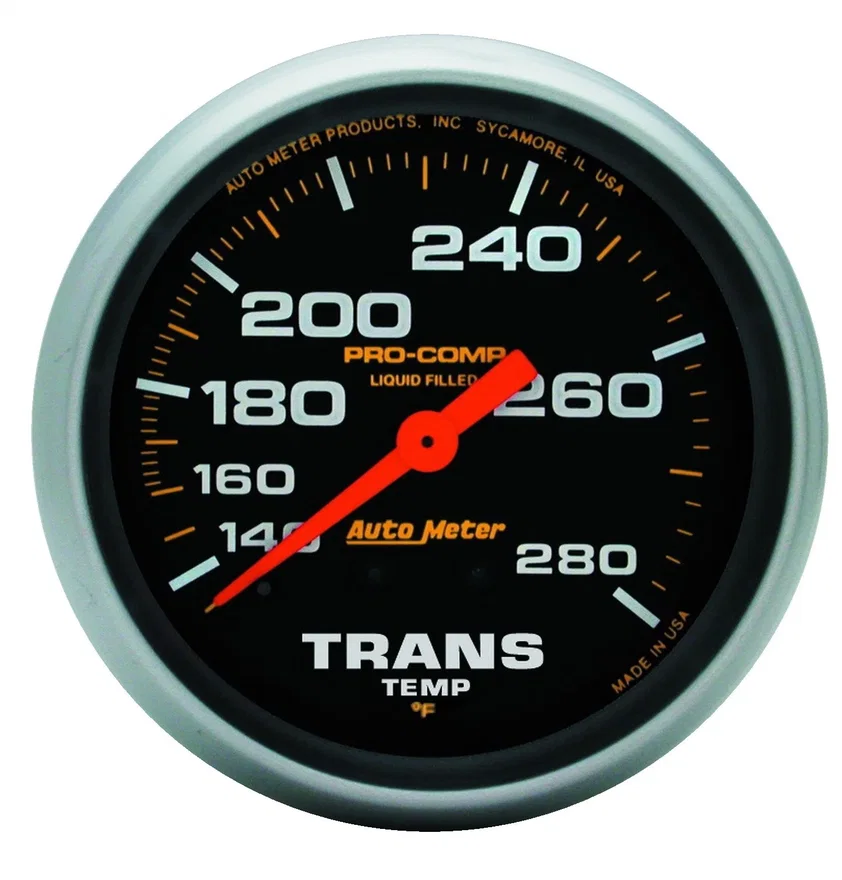 GAUGE; TRANS TEMP; 2 5/8in.; 140-280deg.F; LIQUID FILLED MECH; 8FT.; PRO-COMP