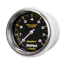GAUGE; TACHOMETER; 3 3/8in.; 8K RPM; MARINE CARBON FIBER image 2