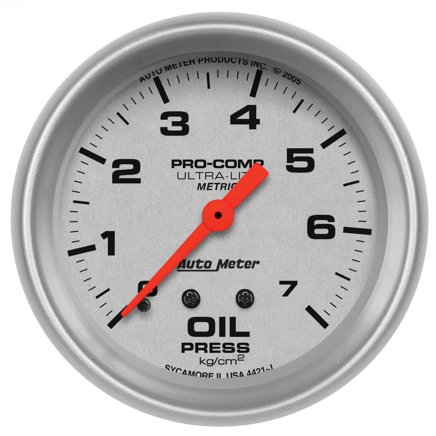 GAUGE; OIL PRESSURE; 2 5/8in.; 7.0KG/CM2; MECHANICAL; ULTRA-LITE
