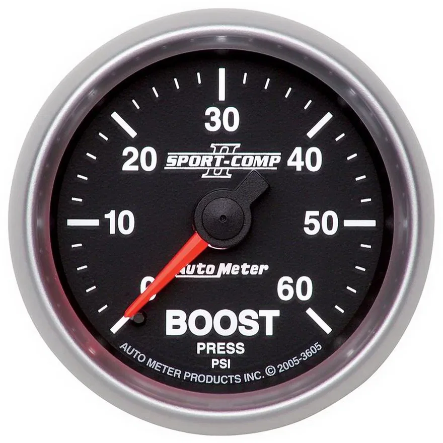 GAUGE; BOOST; 2 1/16in.; 60PSI; MECHANICAL; SPORT-COMP II