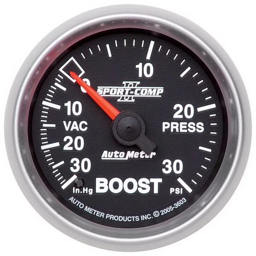 GAUGE; VAC/BOOST; 2 1/16in.; 30INHG-30PSI; MECHANICAL; SPORT-COMP II