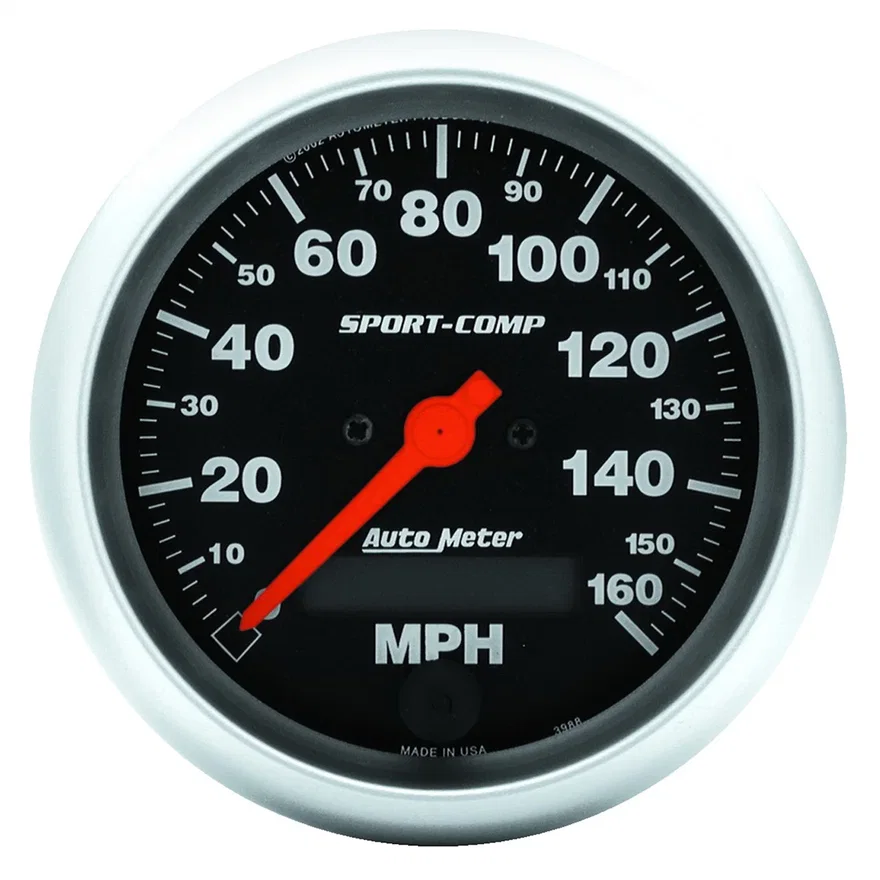 GAUGE; SPEEDO; 3 3/8in.; 160MPH; ELEC. PROGRAM W/LCD ODO; SPORT-COMP