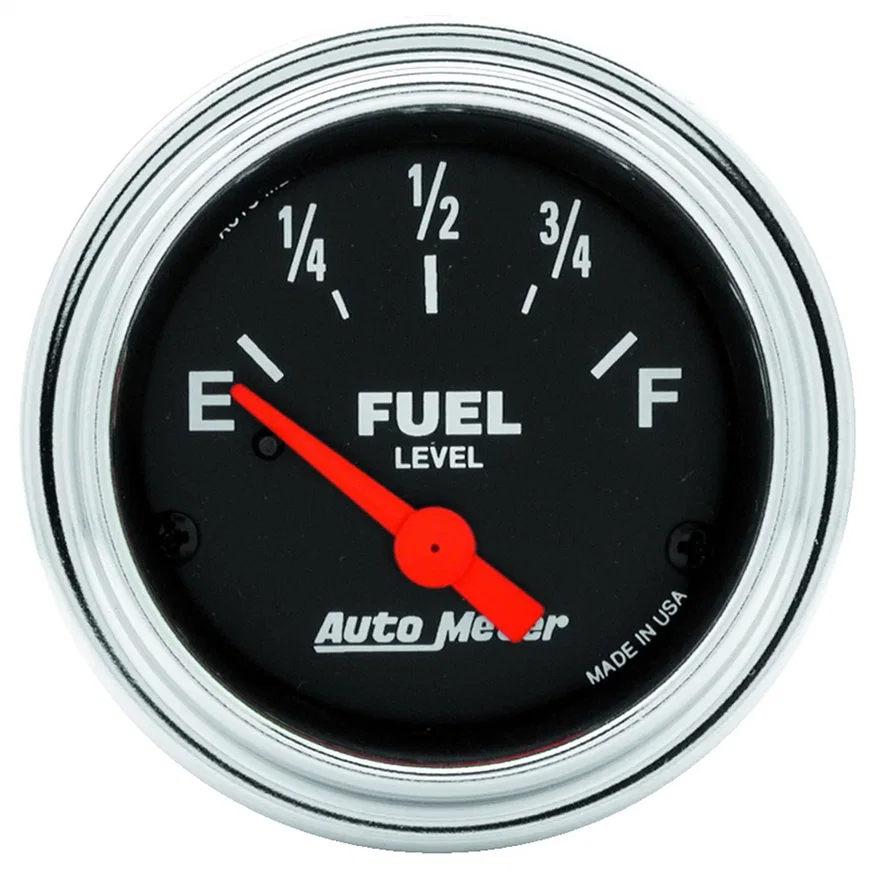 GAUGE; FUEL LEVEL; 2 1/16in.; 240OE TO 33OF; ELEC; TRADITIONAL CHROME