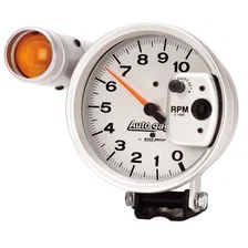 GAUGE; TACHOMETER; 5in.; 10K RPM; PEDESTAL W/EXT. SHIFT-LITE; SILVER; AUTO GAGE image 2