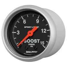 GAUGE; BOOST; 2 1/16in.; 15PSI; MECHANICAL; SPORT-COMP image 2