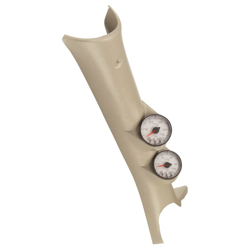 DIESEL GAUGE KIT; A-PILLAR; RAM 03-09; BOOST/EGT; 60PSI/2000deg.F; WHT; SPEK-PRO for Dodge