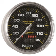 GAUGE; SPEEDOMETER; 5in.; 120MPH; GPS; MARINE CARBON FIBER image 3