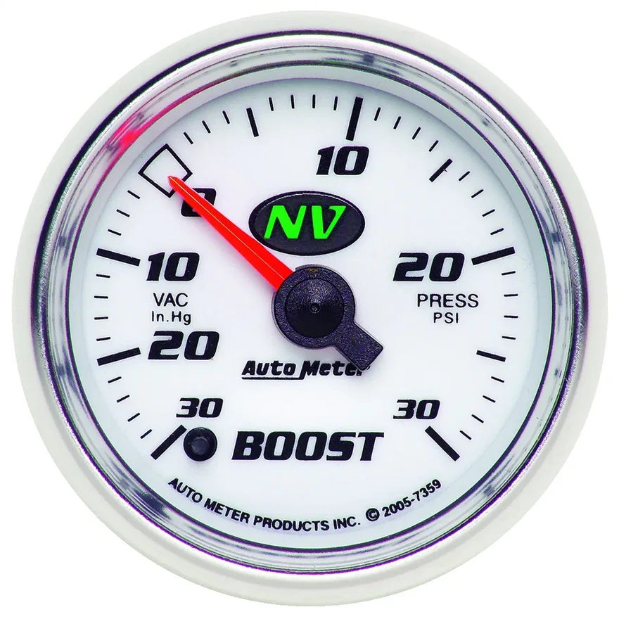GAUGE; VAC/BOOST; 2 1/16in.; 30INHG-30PSI; DIGITAL STEPPER MOTOR; NV