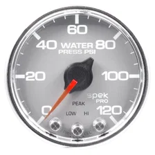 GAUGE; WATER PRESS; 2 1/16in.; 120PSI; STEPPER MOTOR W/PEAK/WRN; SLVR/CHRM; SPEK image 2