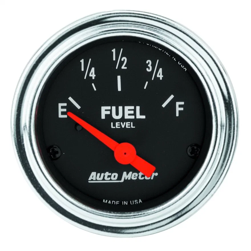 GAUGE; FUEL LEVEL; 2 1/16in.; 0OE TO 30OF; ELEC; TRADITIONAL CHROME