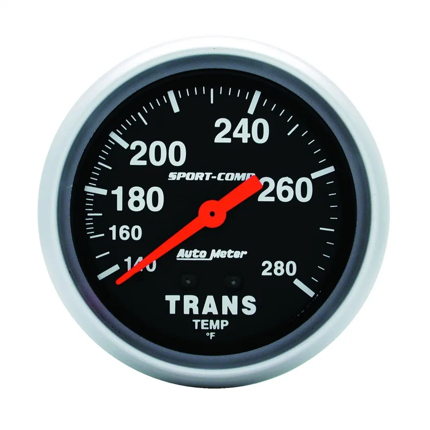 GAUGE; TRANSMISSION TEMP; 2 5/8in.; 140-280deg.F; MECHANICAL; 8FT.; SPORT-COMP