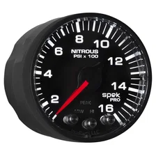 GAUGE; NITROUS PRESS; 2 1/16in.; 1600PSI; STEPPER MOTOR W/PK/WRN; BLK/BLK; SPEK image 7