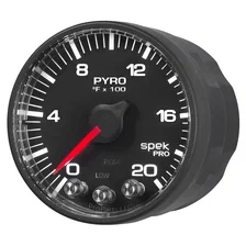 GAUGE; PYRO. (EGT); 2 1/16in.; 2000deg.F; STEPPER MOTOR W/PEAK/WARN; BLK/BLK; SP image 3