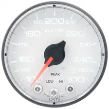 GAUGE; WATER TEMP; 2 1/16in.; 300deg.F; STEPPER MOTOR W/PEAK/WARN; WHT/BLK; SPEK image 2