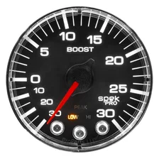 GAUGE; VAC/BOOST; 2 1/16in.; 30INHG-30PSI; STEPPER MTR W/PK/WRN; BLK/CHRME; SPEK image 2