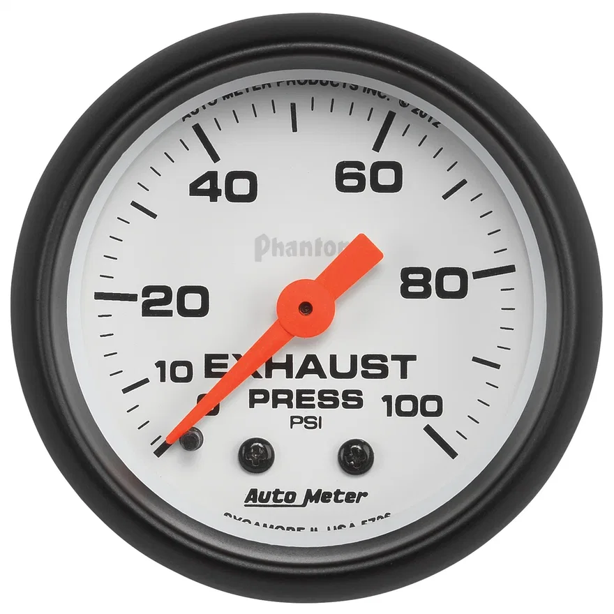 GAUGE; EXHAUST PRESS; 2 1/16in.; 100PSI; MECHANICAL; PHANTOM