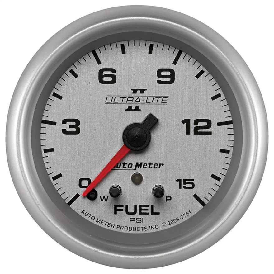 GAUGE; FUEL PRESS; 2 5/8in.; 15PSI; STEPPER MOTOR W/PEAK/WARN; ULTRA-LITE II