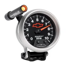 GAUGE; TACHOMETER; 3 3/4in.; 10K RPM; PEDESTAL W/EXT. QUICK-LITE; CHEVY RED BOWT image 6