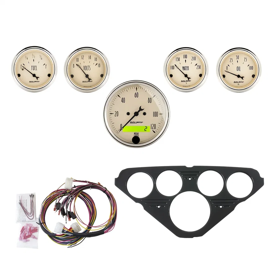 DIRECT FIT DASH KIT; CHEVY TRUCK 55-59; MPH/FUEL/OILP/WTMP/BAT; AB
