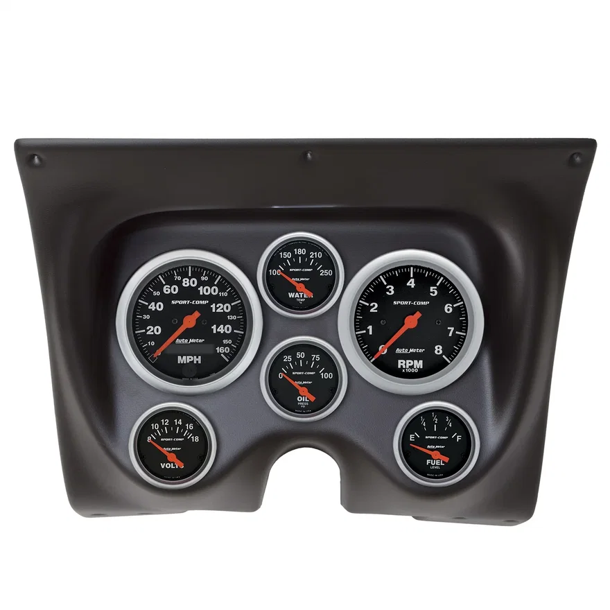DIRECT FIT DASH KIT; CAMARO/FIREBIRD 67-68; TACH/MPH/FUEL/OILP/WTMP/VOLT; SPORT-