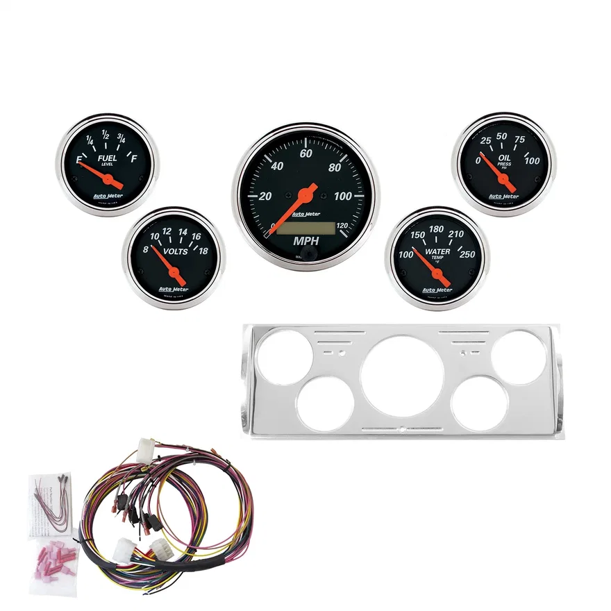 DIRECT FIT DASH KIT; CHEVY TRUCK 40-46; MPH/FUEL/OILP/WTMP/BAT; DB
