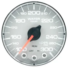 GAUGE; WATER TEMP; 2 1/16in.; 300deg.F; STEPPER MOTOR W/PEAK/WARN; SLVR/CHRM; SP image 2