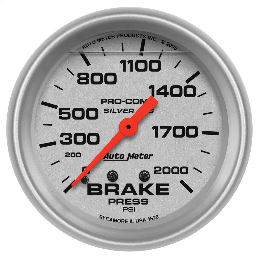 GAUGE; BRAKE PRESS; 2 5/8in.; 2000PSI; LIQUID FILLED MECH; ULTRA-LITE