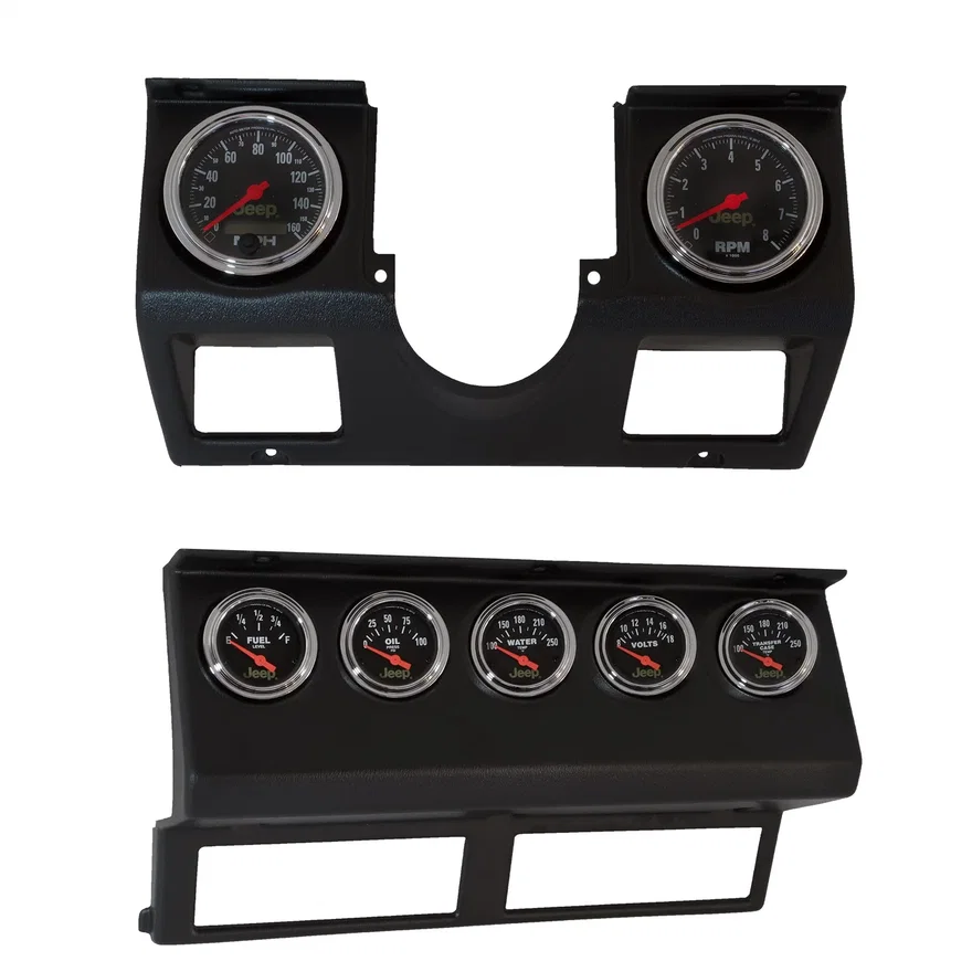 DIRECT FIT DASH KIT; WRANGLER (YJ) 87-96; TACH/MPH/FUEL/OILP/WTMP/VOLT/TRANS; JE