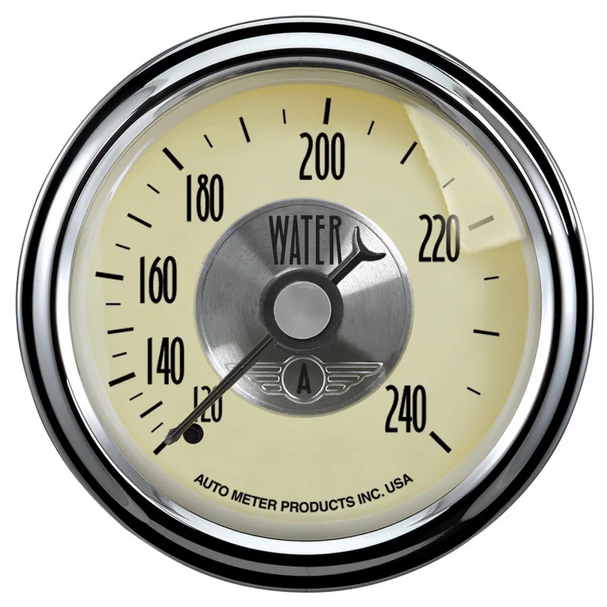 GAUGE; WATER TEMP; 2 1/16in.; 240deg.F; MECH; PRESTIGE ANTQ. IVORY