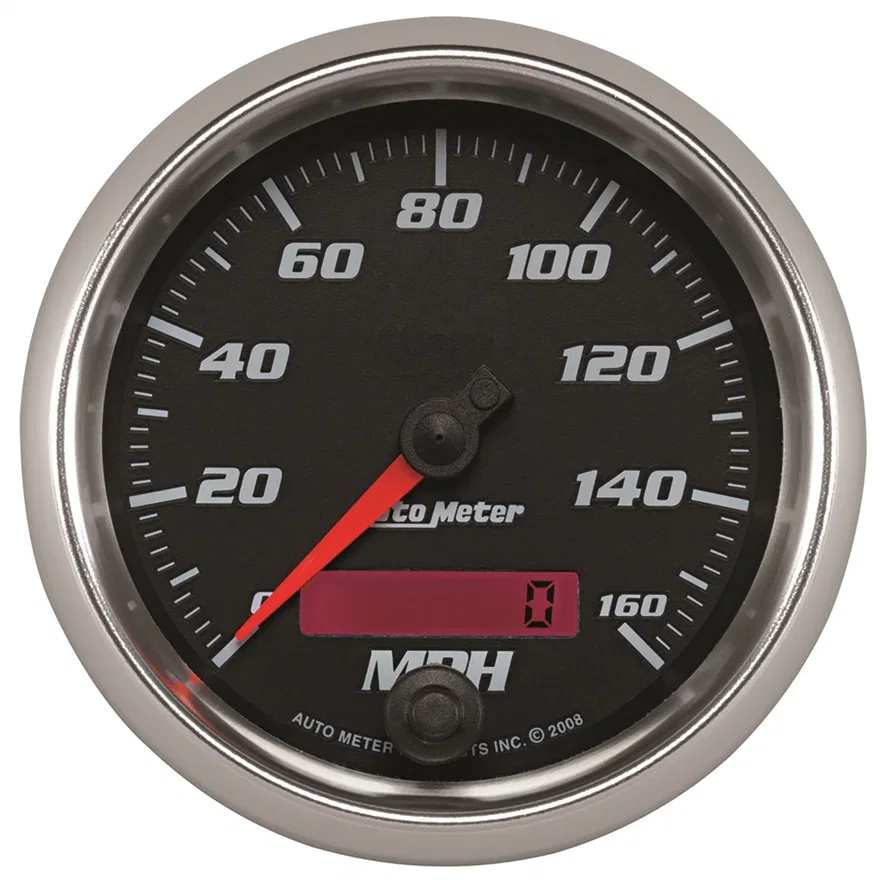 GAUGE; SPEEDOMETER; 3 3/8in.; 160MPH; ELEC. PROGRAMMABLE; BLACK; PRO-CYCLE