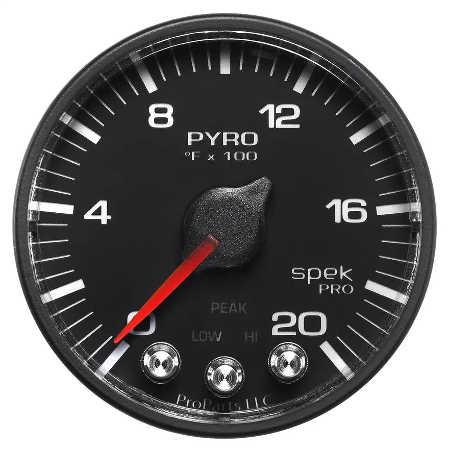 GAUGE; PYRO. (EGT); 2 1/16in.; 2000deg.F; STEPPER MOTOR W/PEAK/WARN; BLK/BLK; SP