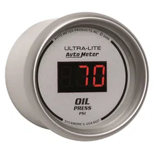 GAUGE; OIL PRESSURE; 2 1/16in.; 100PSI; DIGITAL; SILVER DIAL W/RED LED image 3