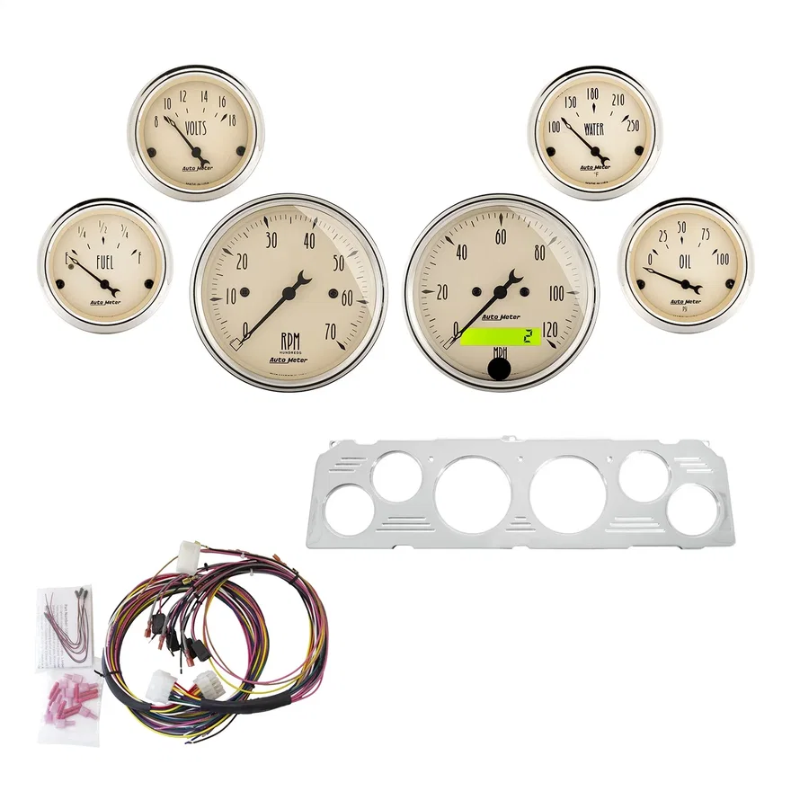 DIRECT FIT DASH KIT; CHEVY TRUCK 64-66; TACH/MPH/FUEL/OILP/WTMP/VOLT; AB