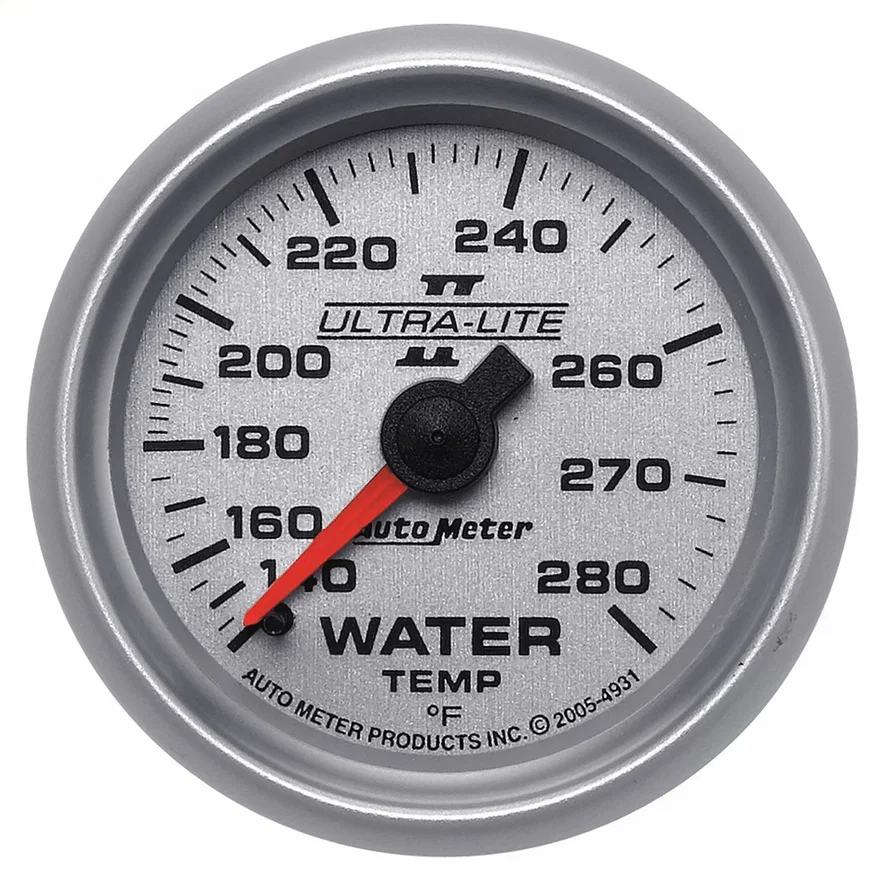 GAUGE; WATER TEMP; 2 1/16in.; 140-280deg.F; MECHANICAL; ULTRA-LITE II