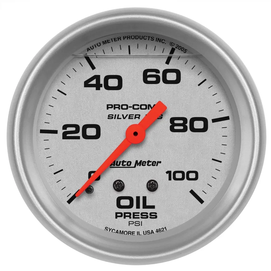 GAUGE; OIL PRESS; 2 5/8in.; 100PSI; LIQUID FILLED MECH; ULTRA-LITE