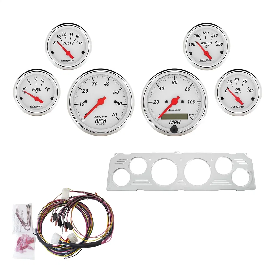 DIRECT FIT DASH KIT; CHEVY TRUCK 64-66; TACH/MPH/FUEL/OILP/WTMP/VOLT; AW