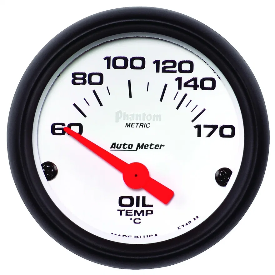 GAUGE; OIL TEMP; 2 1/16in.; 60-170deg.F; ELECTRIC; PHANTOM